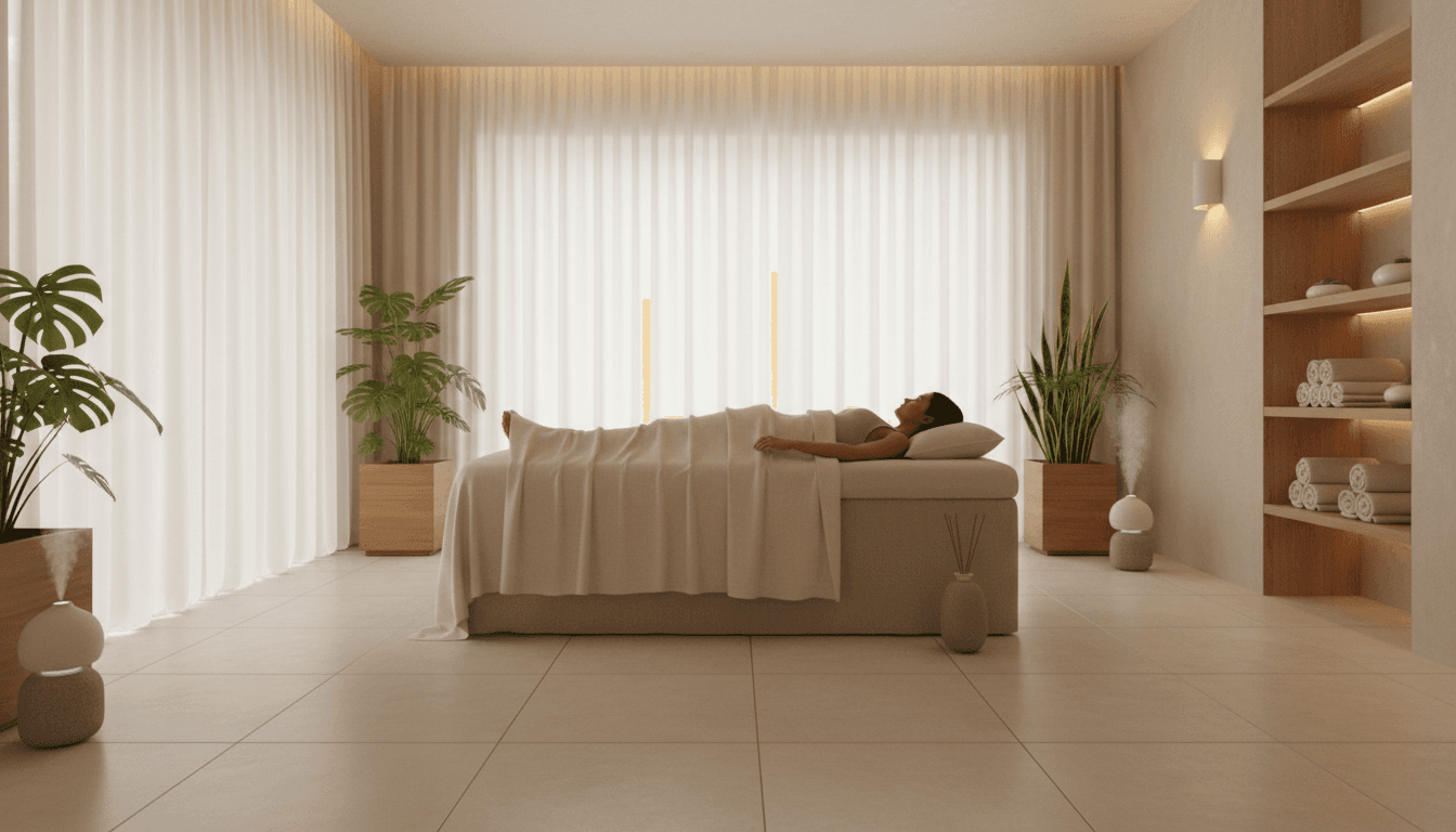 Serene wellness room designed for stress relief